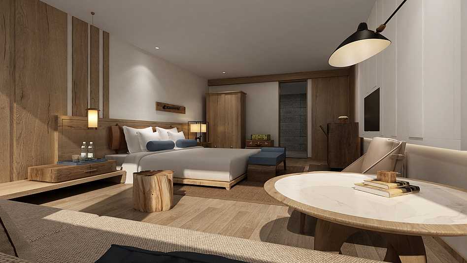 重慶龍頭山滑雪場度假酒店裝修設計公司案例(圖8)