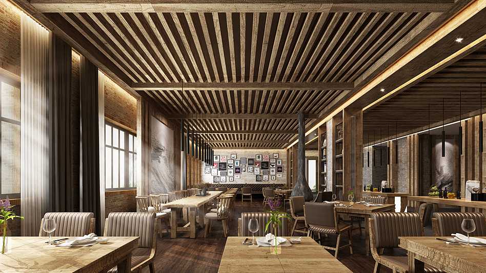 重慶龍頭山滑雪場度假酒店裝修設計公司案例(圖6)