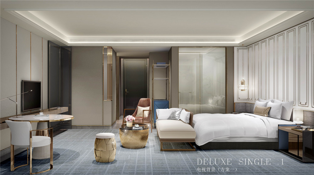 康拉德精品酒店大床房裝修設計效果圖