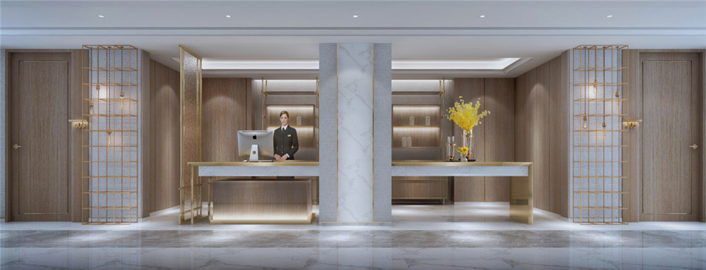 安陽(yáng)港麗商務(wù)酒店餐飲接待臺(tái)裝修設(shè)計(jì)方案