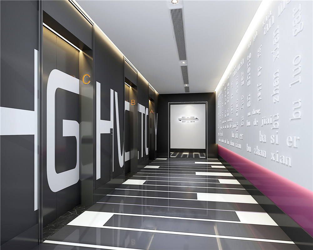 鄭州勝開連鎖精品酒店電梯廳裝修設(shè)計(jì)效果圖