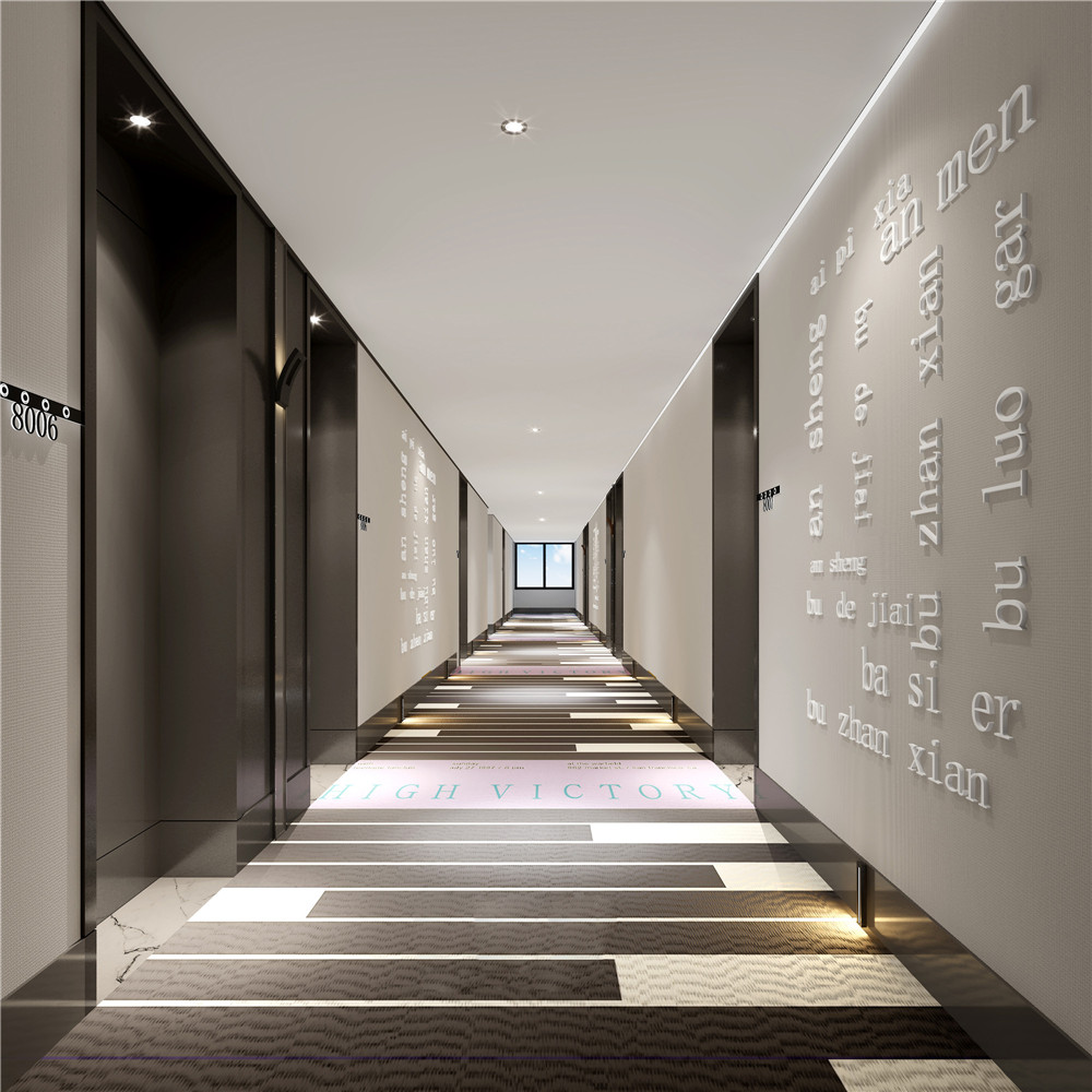 鄭州勝開連鎖精品酒店客房走廊裝修設(shè)計(jì)效果圖