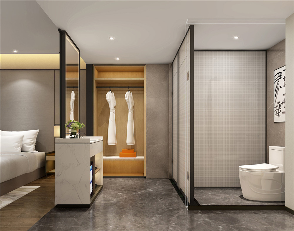 鄭州勝高承連鎖精品商務(wù)酒店客房衛(wèi)生間裝修設(shè)計(jì)效果圖