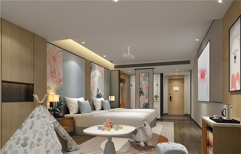 鄭州勝高承連鎖精品商務(wù)酒店親子客房裝修設(shè)計(jì)效果圖