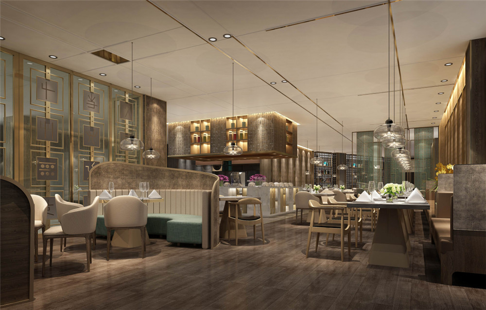 陜西華陽國際飯店五星級酒店全日制餐廳裝修設(shè)計案例